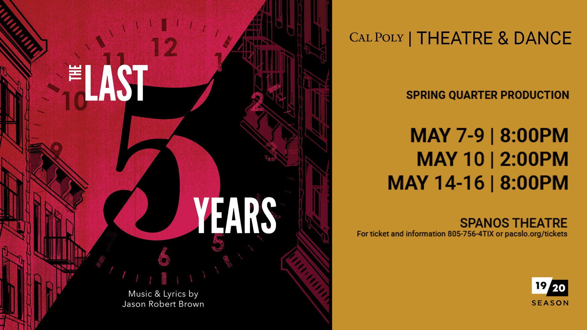The Last Five Years (Spring 2020) - Theatre & Dance Department - Cal
